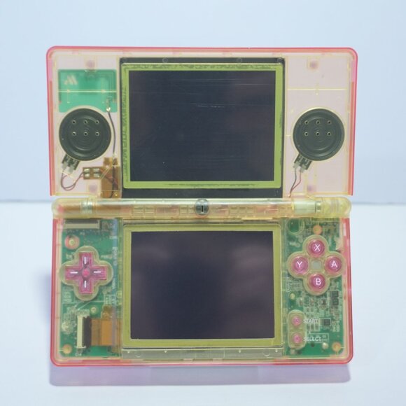 Nintendo DS Lite Transparent Clear Pink & Yellow Lemonade Handheld Game System - Picture 3 of 9